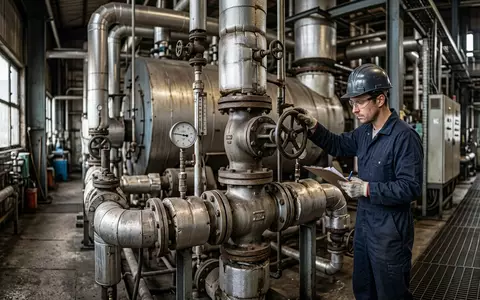 Fotorealistische Aufnahme von Dampftechnik im Industriebetrieb zum Thema Spirax Sarco Dampftechnik, ISIN GB0031424824, natuerliches Licht - Foto: THN