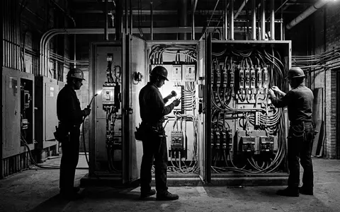 Schwarzweiss-Reportage mit Stromversorgung zum Thema Verbund Strom, ISIN AT0000746409, hoher Kontrast, sachlich dargestellt - Foto: THN