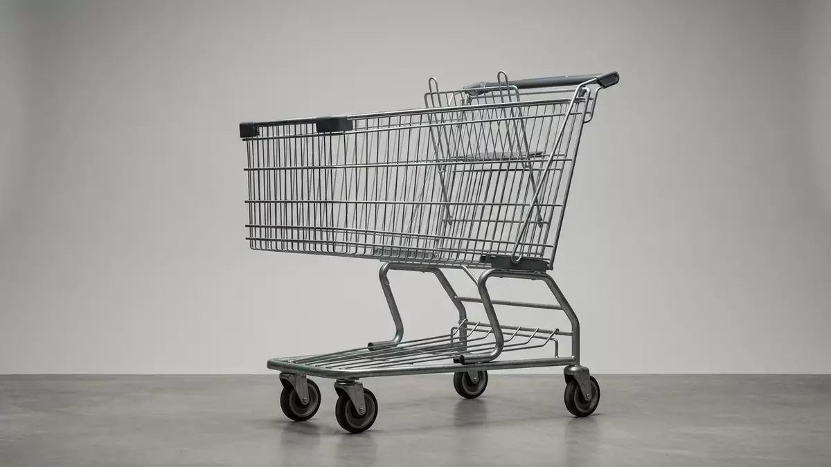 Fotorealistische Studioansicht von Supermarkt in neutraler Produktdarstellung, neutral