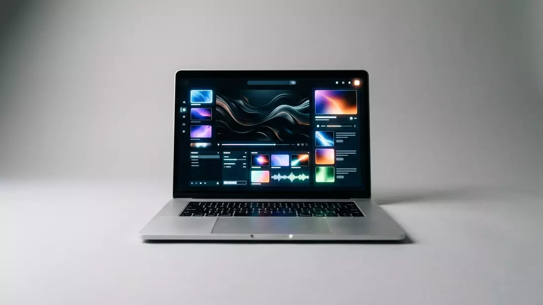 Fotorealistische Studioansicht von Streamingdienst in neutraler Produktdarstellung