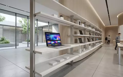 Architektur-Render im Elektronik-Fachmarkt mit Streamingdienst zum Thema HBO Max, ISIN US9344231041, neutrales Tageslicht - Foto: THN