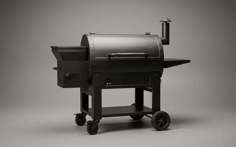 Fotorealistische Studioaufnahme von Pelletgrill zum Thema Traeger Pelletgrill, ISIN US8926721064, klare Lichtfuehrung - Foto: THN
