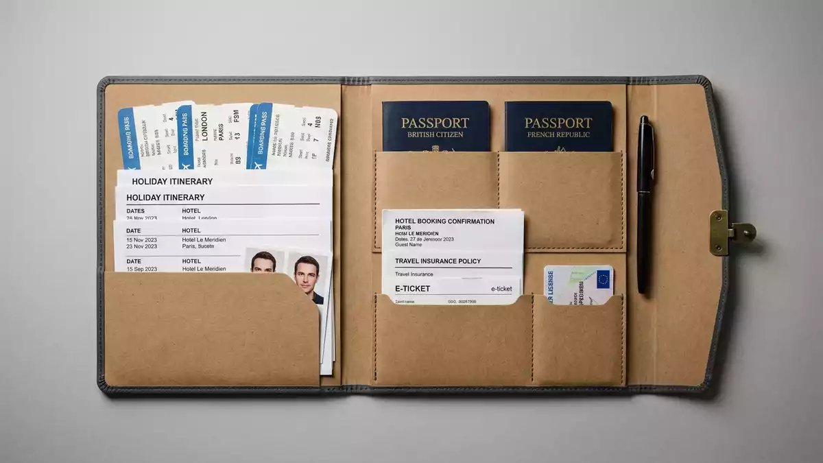 Fotorealistische Studioansicht von Pauschalreise in neutraler Produktdarstellung