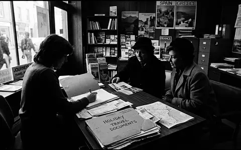 Schwarzweiss-Reportage mit Pauschalreise zum Thema TUI Pauschalreise, ISIN DE000TUAG505, hoher Kontrast, sachlich dargestellt - Foto: THN