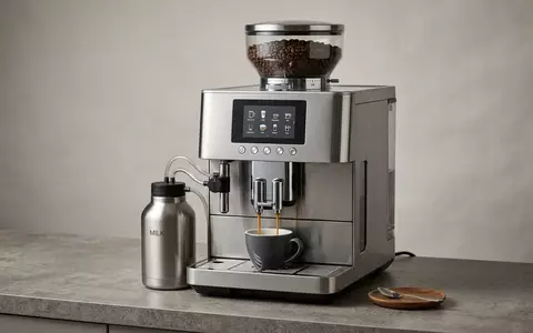 Fotorealistische Studioaufnahme von Kaffeevollautomat zum Thema Siemens Kaffeevollautomat EQ.9, ISIN DE0007236101, klare Lichtfuehrung - Foto: THN