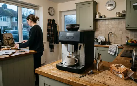 Fotorealistische Aufnahme von Kaffeevollautomat in der Küche zum Thema Siemens Kaffeevollautomat EQ.9, ISIN DE0007236101 - Foto: THN