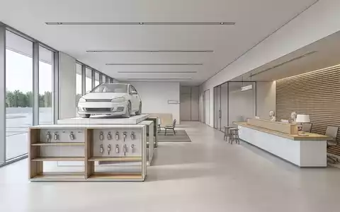Architektur-Render im Autovermietung mit Mietwagen zum Thema Sixt Mietwagen, ISIN DE0007231334, neutrales Tageslicht - Foto: THN