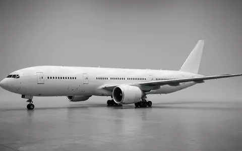 Fotorealistische Studioaufnahme von Passagierflugzeug zum Thema United Airlines Flug, ISIN US9128701059, klare Lichtfuehrung - Foto: THN