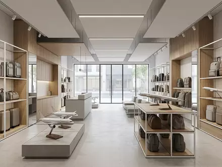 Architektur-Render im Reise-Fachhandel mit Passagierflugzeug zum Thema United Airlines Flug, ISIN US9128701059, neutrales Tageslicht - Foto: THN