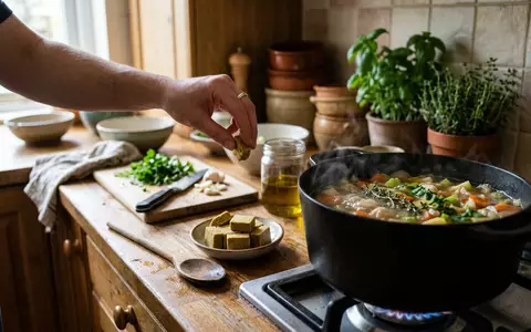 Fotorealistische Aufnahme von Brühwürfel in der Küche zum Thema Knorr Bouillon, ISIN GB00B10RZP78, natuerliches Licht - Foto: THN