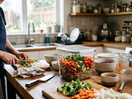 Fotorealistische Aufnahme von Vorratsbehälter in der Küche zum Thema Tupperware Eidgenossen, ISIN US8998961044, natuerliches Licht - Foto: THN