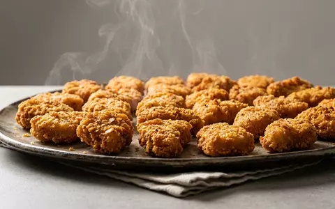 Fotorealistische Studioaufnahme von Hähnchennuggets zum Thema Tyson Chicken Nuggets, ISIN US9024941034, klare Lichtfuehrung - Foto: THN