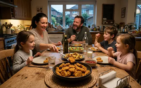 Fotorealistische Aufnahme von Hähnchennuggets in der Küche zum Thema Tyson Chicken Nuggets, ISIN US9024941034 - Foto: THN