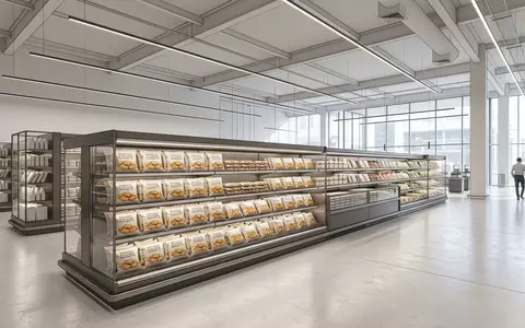 Architektur-Render im Supermarkt mit Hähnchennuggets zum Thema Tyson Chicken Nuggets, ISIN US9024941034, neutrales Tageslicht - Foto: THN