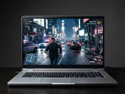 Fotorealistische Studioaufnahme von Actionspiel zum Thema Grand Theft Auto V, ISIN US8740541094, klare Lichtfuehrung - Foto: THN