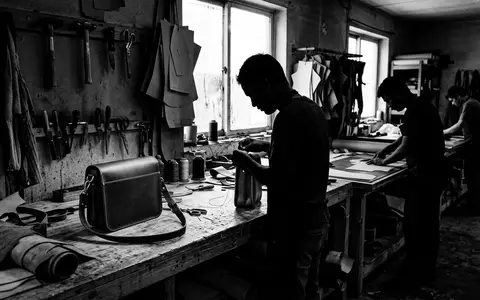 Schwarzweiss-Reportage mit Schultertasche zum Thema Coach Tabby Bag, ISIN US8760301072, hoher Kontrast - Foto: THN