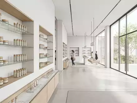 Architektur-Render im Drogeriemarkt mit Lippenbalsam zum Thema Burt's Bees Lippenbalsam, ISIN US1890541097, neutrales Tageslicht - Foto: THN