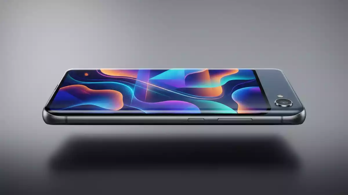 Fotorealistische Studioansicht von Smartphonevertrag in neutraler Produktdarstellung