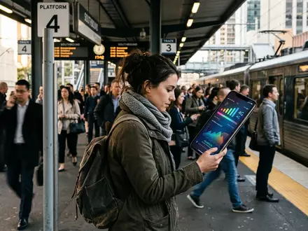 Fotorealistische Aufnahme von Smartphonevertrag auf Reisen zum Thema Tele2 Handyvertrag, ISIN SE0000667891, natuerliches Licht - Foto: THN
