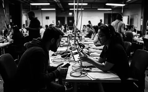 Schwarzweiss-Reportage mit Smartphonevertrag zum Thema Tele2 Handyvertrag, ISIN SE0000667891, hoher Kontrast, sachlich dargestellt - Foto: THN