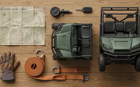 Flatlay-Arrangement rund um GelÀndewagen zum Thema Land Rover Defender, ISIN US8765685024, weiches Oberlicht - Foto: THN