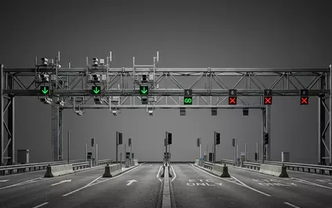 Fotorealistische Studioaufnahme von Mautsystem zum Thema Vinci Autoroutes, ISIN FR0000125486, klare Lichtfuehrung - Foto: THN