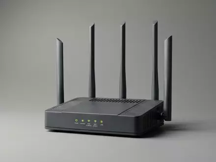 Fotorealistische Studioaufnahme von WLAN-Router zum Thema Vodafone GigaCube, ISIN GB00BH4HKS39, klare Lichtfuehrung - Foto: THN