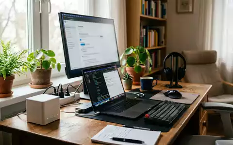 Fotorealistische Aufnahme von WLAN-Router im Homeoffice zum Thema Vodafone GigaCube, ISIN GB00BH4HKS39, natuerliches Licht - Foto: THN