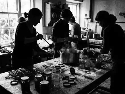 Schwarzweiss-Reportage mit Gelierzucker zum Thema Südzucker Gelierzucker, ISIN DE000ZLDS237, hoher Kontrast, sachlich dargestellt - Foto: THN