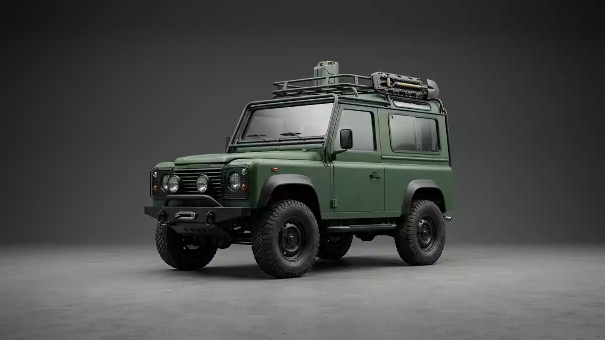 Fotorealistische Studioansicht von Geländewagen in neutraler Produktdarstellung