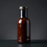 Fotorealistische Studioaufnahme von Grillsauce zum Thema Bull's Eye BBQ Sauce, ISIN US5007541064, klare Lichtfuehrung - Foto: THN