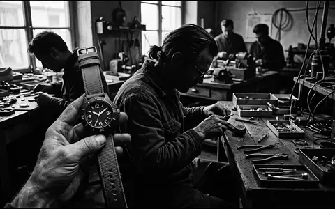 Schwarzweiss-Reportage mit Armbanduhr zum Thema Swatch Big Bold, ISIN CH0012255151, hoher Kontrast - Foto: THN