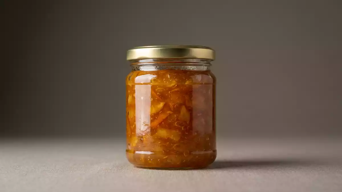 Fotorealistische Studioansicht von Marmelade in neutraler Produktdarstellung, neutral
