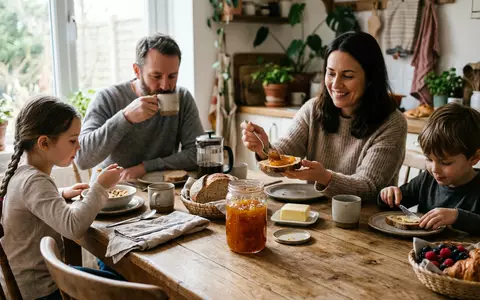 Fotorealistische Aufnahme von Marmelade beim Frühstück zum Thema Smucker's Marmelade, ISIN US8326964058, natuerliches Licht - Foto: THN