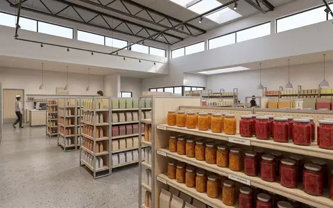 Architektur-Render im Supermarkt mit Marmelade zum Thema Smucker's Marmelade, ISIN US8326964058, neutrales Tageslicht - Foto: THN