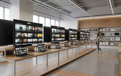 Architektur-Render im Elektronik-Fachmarkt mit Streaming-Abo zum Thema Disney+ Abo, ISIN US2546871060, neutrales Tageslicht - Foto: THN