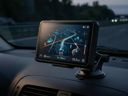 Fotorealistische Studioaufnahme von Navigationsgerät zum Thema TomTom GO Navigation, ISIN NL0000387058, klare Lichtfuehrung - Foto: THN