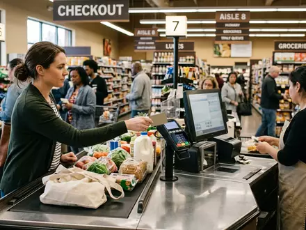 Fotorealistische Aufnahme von Kundenkarte im Supermarkt zum Thema Tesco Clubcard, ISIN GB00BLGZ9862, natuerliches Licht - Foto: THN