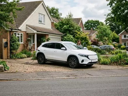 Fotorealistische Aufnahme von Elektro-SUV im Straßenverkehr zum Thema Tesla Model Y, ISIN US88160R1014, natuerliches Licht - Foto: THN