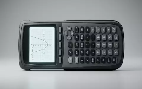 Fotorealistische Studioaufnahme von Grafikrechner zum Thema TI-84 Plus Taschenrechner, ISIN US8825081040, klare Lichtfuehrung - Foto: THN