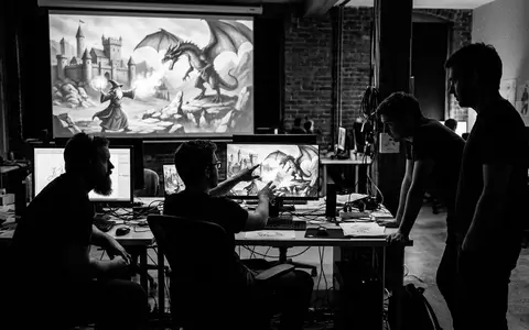 Schwarzweiss-Reportage mit Abenteuerspiel zum Thema Final Fantasy VII Rebirth, ISIN JP3164630000, hoher Kontrast - Foto: THN