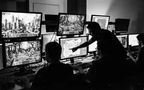 Schwarzweiss-Reportage mit Rollenspiel zum Thema Final Fantasy XIV Online, ISIN JP3967200001, hoher Kontrast - Foto: THN