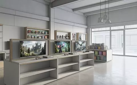 Architektur-Render im Spielefachhandel mit Rollenspiel zum Thema Final Fantasy XIV Online, ISIN JP3967200001, neutrales Tageslicht - Foto: THN