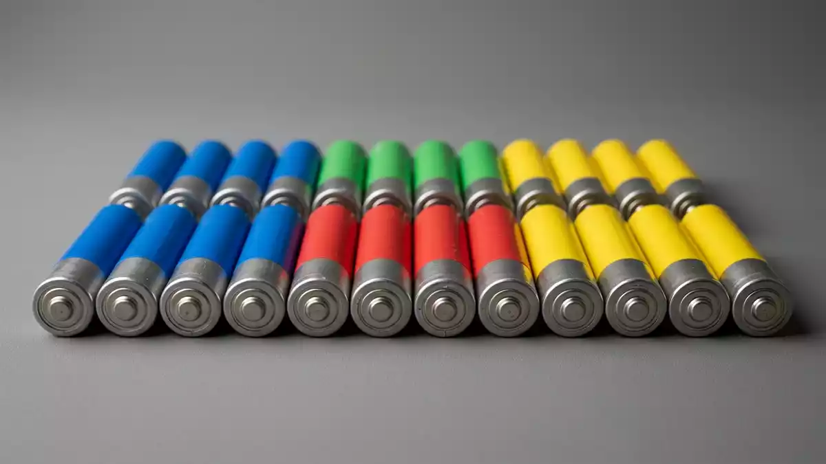 Fotorealistische Studioansicht von Mignonbatterien in neutraler Produktdarstellung
