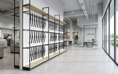Architektur-Render im Autoteile-Fachhandel mit Scheibenwischer zum Thema Valeo Scheibenwischer, ISIN FR0013176526, neutrales Tageslicht - Foto: THN