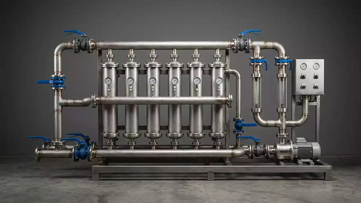 Fotorealistische Studioansicht von Wasseraufbereitung in neutraler Produktdarstellung