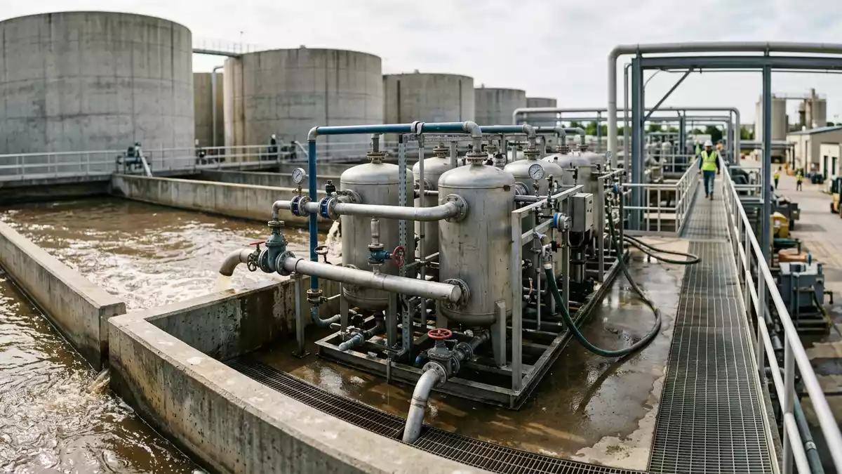 Fotorealistische Ansicht von Wasseraufbereitung in der Wasseraufbereitung in realer
