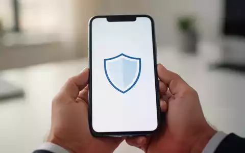 Ein Smartphone in einer Hand zeigt ein abstraktes Sicherheitssymbol vor einem unscharfen Hintergrund. - Foto: über boerse-global.de