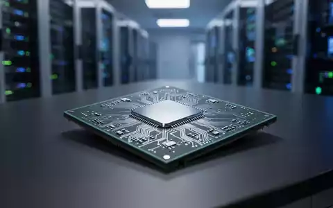 Ein hochmoderner Computer-Prozessor auf einem Labortisch vor dem unscharfen Hintergrund eines Rechenzentrums. - Foto: über boerse-global.de