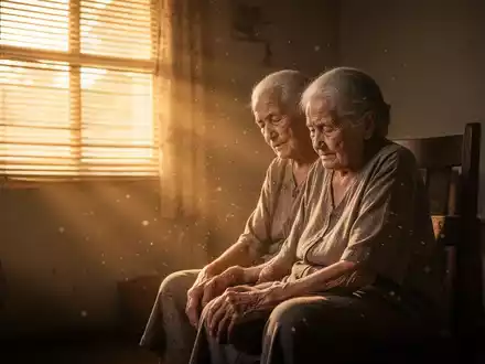 Eine erschöpfte Person sitzt in einem abgedunkelten Raum während einer Hitzewelle, beleuchtet durch einfallendes Sonnenlicht. - Foto: über boerse-global.de